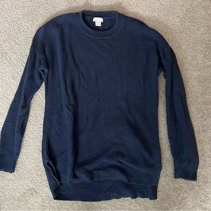 J.Crew Factory Knitted‎ Navy Crewneck Sweater Size XS